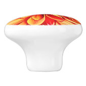 Blume Orange und Golden Yellow Aster Keramikknauf (Seitenansicht)