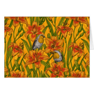 Blume, orange und grün