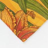 Blume, orange und grün fleecedecke (Ecke)
