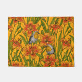 Blume, orange und grün fußmatte (Vorderseite)