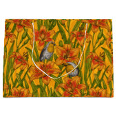 Blume, orange und grün große geschenktüte (Vorderseite)