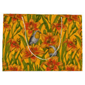 Blume, orange und grün große geschenktüte (Rückseite)