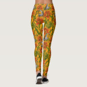 Blume, orange und grün leggings (Rückseite)