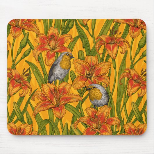 Blume, orange und grün mousepad (Vorne)