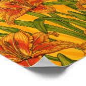 Blume, orange und grün poster (Ecke)