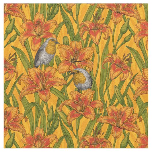 Blume, orange und grün stoff (Nahaufnahme)