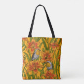 Blume, orange und grün tasche (Rückseite)