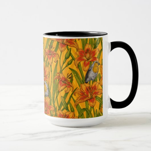 Blume, orange und grün tasse (Rechts)