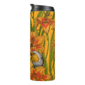 Blume, orange und grün thermosbecher (Nach rechts gedreht)