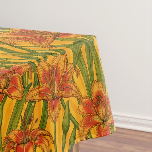 Blume, orange und grün tischdecke (Beispiel)