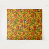 Blume, orange und grün wandteppich (Vorderseite (Horizontal))