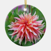 Blume Orange und Pink Dahlia 1. Keramik Ornament (Vorne)