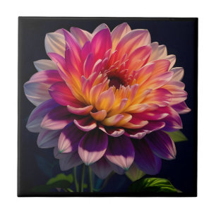 Blume Orange und Pink Dahlia Fliese