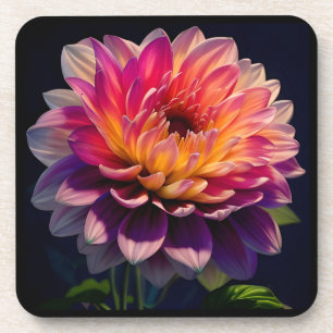 Blume Orange und Pink Dahlia Getränkeuntersetzer