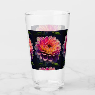 Blume Orange und Pink Dahlia Glas