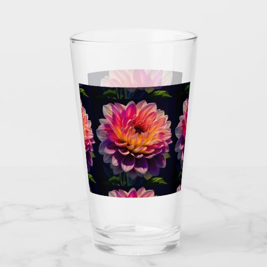 Blume Orange und Pink Dahlia Glas (Vorderseite)