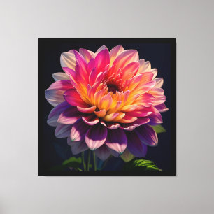 Blume Orange und Pink Dahlia Leinwanddruck