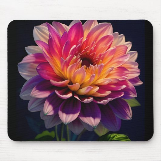 Blume Orange und Pink Dahlia Mousepad (Vorne)
