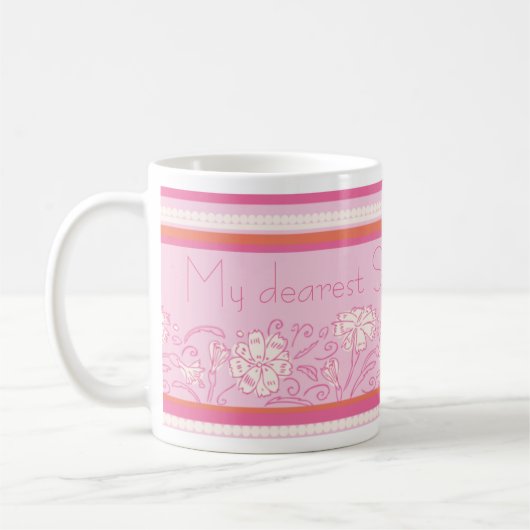 Blume Orange und Rosa Tasse (Links)