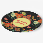 Blume Orange Yellow Poppy Poppies Hochzeit  Pappteller (Schrägansicht)