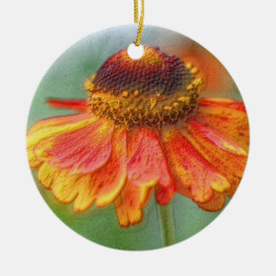 Blume Orange Zinnia Keramik Ornament