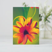 Blume orangefarbene, goldgrüne Kätzchenstimmen Dankeskarte (Stehend Vorderseite)