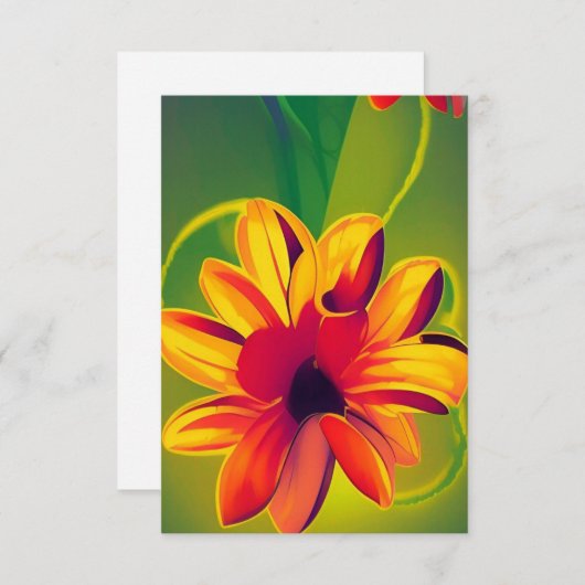 Blume orangefarbene, goldgrüne Kätzchenstimmen Dankeskarte (Vorne/Hinten)