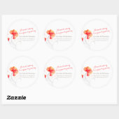 Blume Orangen Hochzeitskleber für Süßigkeiten Runder Aufkleber (Blatt)