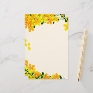 Blume Orangen- und Gelbgrenze Briefpapier