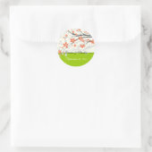 Blume Orangenkalk grüne Hochzeit Speichern Sie das Runder Aufkleber (Tasche)