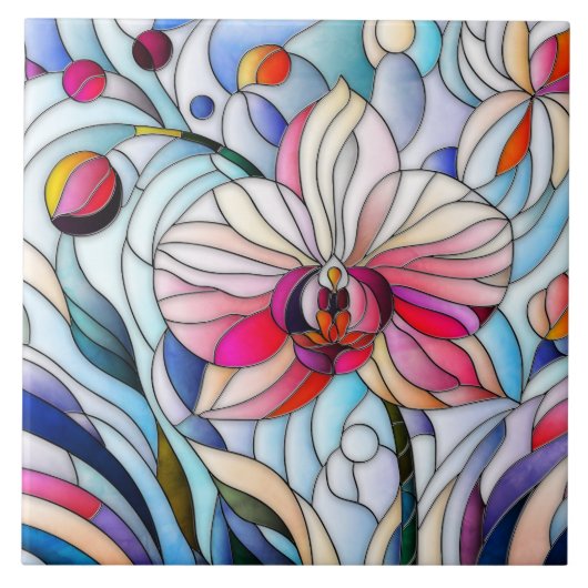 Blume Orchid Fliese (Vorderseite)