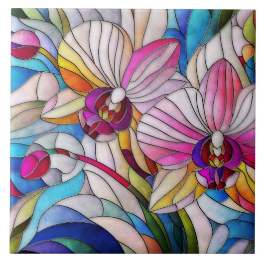 Blume Orchid Fliese (Vorderseite)