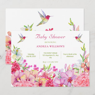 Blume Orchids Bird Garden Babydusche Einladung