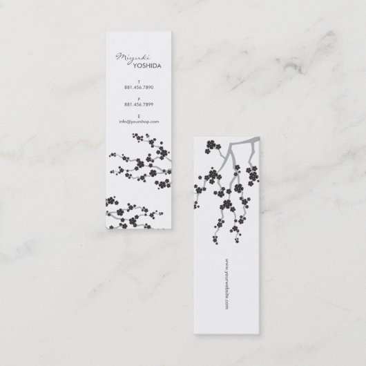 Blume Orientalischer Zen Mini Visitenkarte (Vorne/Hinten)