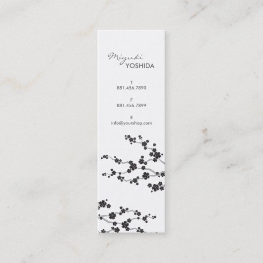 Blume Orientalischer Zen Mini Visitenkarte (Vorderseite)