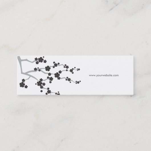 Blume Orientalischer Zen Mini Visitenkarte (Rückseite)