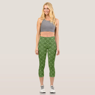 Blume Ornament Barockhellgrün 21102020 Capri Leggings