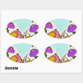 Blume Oval Stickers - Set von 20 (Blatt)