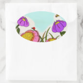 Blume Oval Stickers - Set von 20 (Tasche)