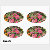 Blume Ovaler Aufkleber (Blatt)