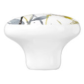 Blume Overlay - Aquarell-Blume und -Stiele Keramikknauf (Seitenansicht)