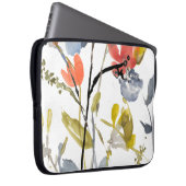 Blume Overlay - Aquarell-Blume und -Stiele Laptopschutzhülle (Vorne Rechts)