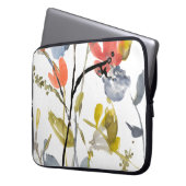 Blume Overlay - Aquarell-Blume und -Stiele Laptopschutzhülle (Vorderseite Links)