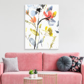 Blume Overlay - Aquarell-Blume und -Stiele Leinwanddruck (Insitu (Wohnzimmer))
