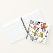 Blume Overlay - Aquarell-Blume und -Stiele Notizblock (Innenseite)