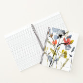 Blume Overlay - Aquarell-Blume und -Stiele Notizblock (Innenseite)