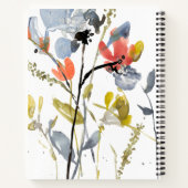 Blume Overlay - Aquarell-Blume und -Stiele Notizblock (Rückseite)