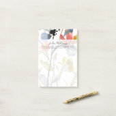Blume Overlay - Aquarell-Blume und -Stiele Post-it Klebezettel (Auf Schreibtisch)