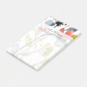 Blume Overlay - Aquarell-Blume und -Stiele Post-it Klebezettel (angewinkelt)