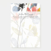 Blume Overlay - Aquarell-Blume und -Stiele Post-it Klebezettel (Vorderseite)